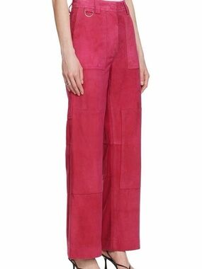 Saks Potts Women's Wide-Leg Patchwork Suede Pants - Pink